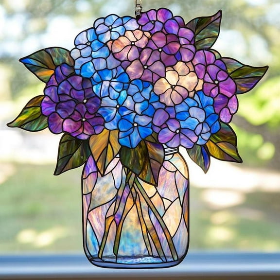 Lilac Bouquet ACRYLIC 2D Flat Window Hanging, Purple Floral ornament, Gift for Lilac Lovers, Kitchen and Window Decor, Gift for Grandma