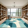 thumbnail image 2 of ODIKA 6'x9' Machine Washable Non-Slip Area Rug, Abstract Teal High Traffic Rug, Blue, 1068345, 2 of 7