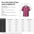 thumbnail image 5 of Fotbe pink and black argyle Print Short Sleeve Button Down Shirts for Men Casual Summer Beach Wrinkle Free Shirt-4X-Large, 5 of 5