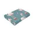 thumbnail image 6 of Kll Fleece Blanket Plush Throw Blanket Elegant Flamingo Wearing A Christmas Hat,Soft Fuzzy Cozy Flannel Blanket For Couch Sofa Bed.(40"X30"), 6 of 9