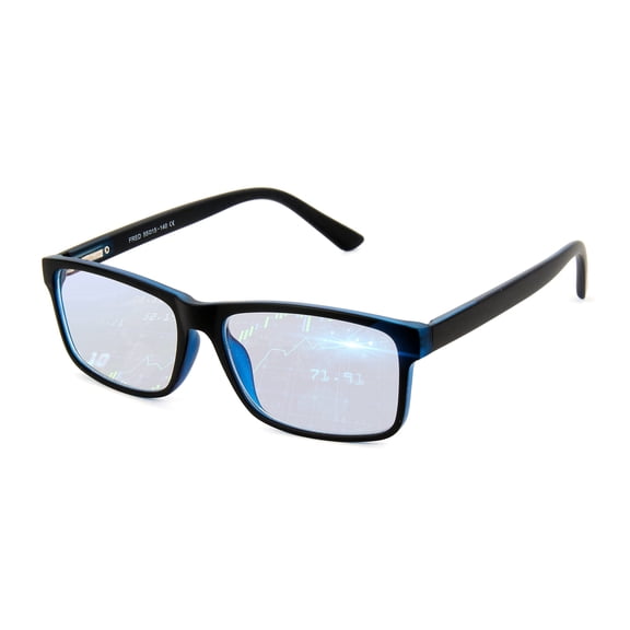 BLUE CUT Blue Light Blocking Glasses for Screen Time, Computer Glasses for Adults, Black/Blue