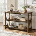 thumbnail image 3 of GloryStar Farmhouse Entryway Table,47 Inch Narrow Long Console Table with Storage, 3 Tier Wood Console Table for Living Room, 3 of 9