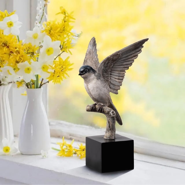 Escultura de pájaro pequeña de resina con forma de golondrina Hi-Line Gift Ltd.