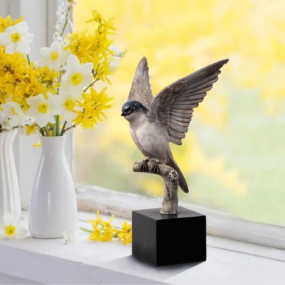 Escultura de pájaro pequeña de resina con forma de golondrina Hi-Line Gift Ltd.