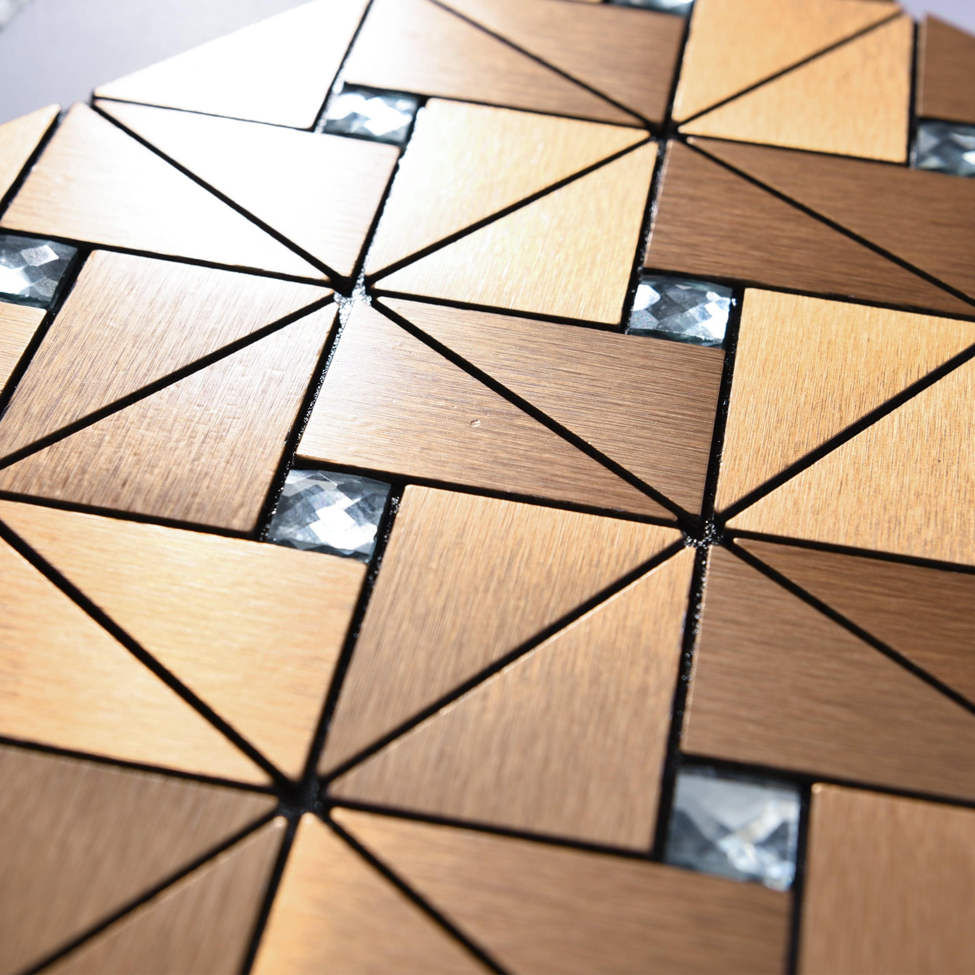 Art3d 11.8"×11.8" 10-Sheet Peel and Stick Backsplash Metal Mosaic Tiles for Kitchen Indoor Wall Decor