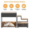 thumbnail image 6 of Pefilos 47" Pet Stairs Window Perch, Bunk Beds for Dogs Bedside Lounge Elevated Dog Bed, Multi-Level Platform with Non-Slip Pad and Storage, Brown, 6 of 7