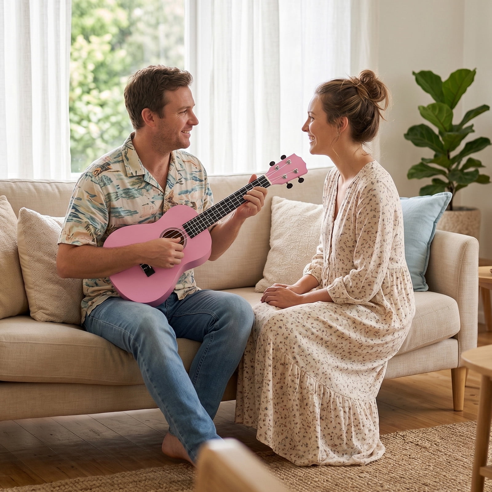 23 Inch Ukulele Beginner Kit with Bag Capo Strap Picks Tuner