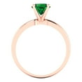 thumbnail image 4 of Solitaire Engagement Ring for Women - 1ct Simulated Emerald in 14K Rose Gold Promise Ring, 4 of 6