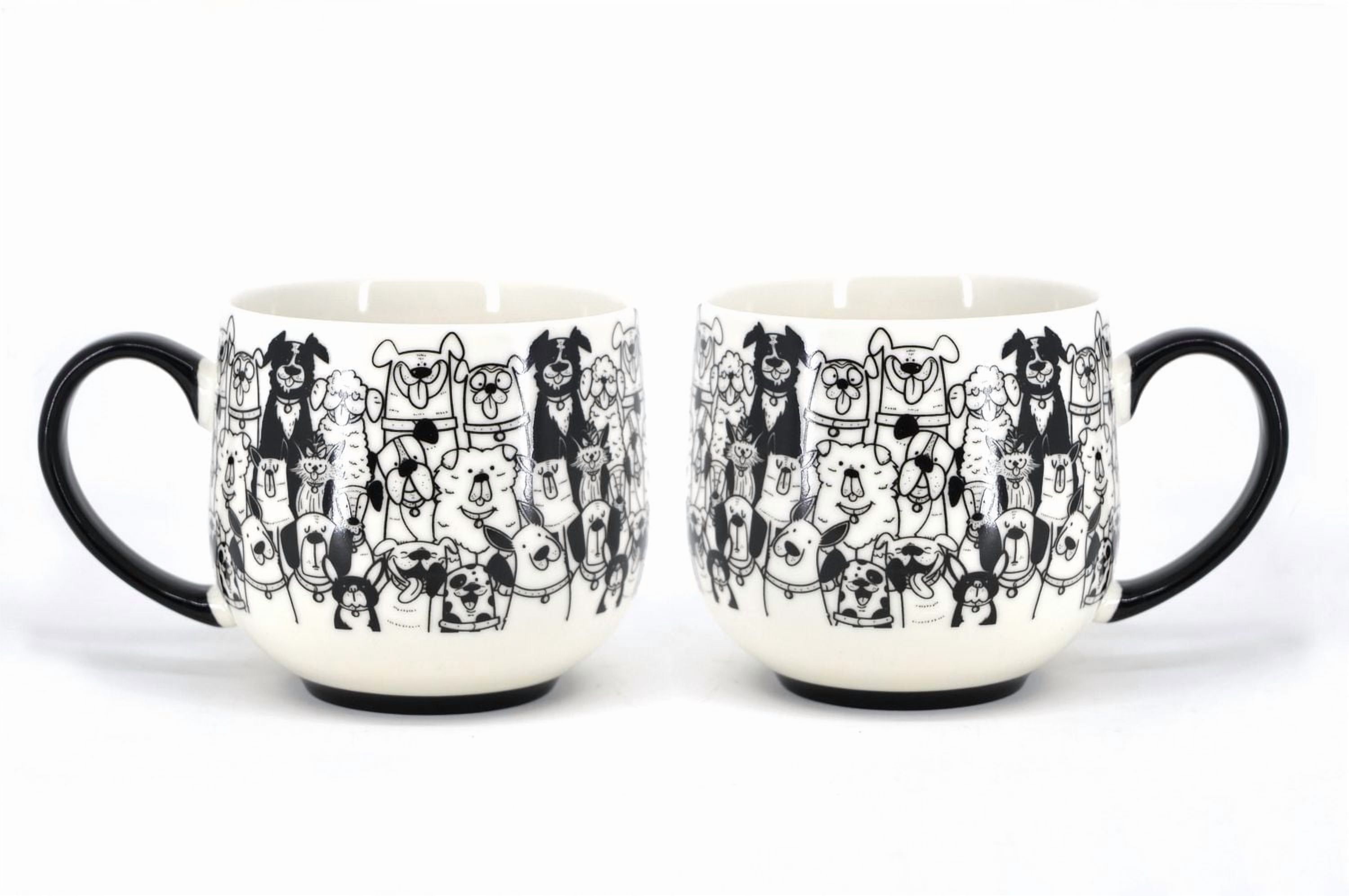Ma Maison Tasse de Chien Noir et Blanc, 500ml Tasse 500ml (17oz)