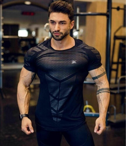 mens designer muscle fit t shirts