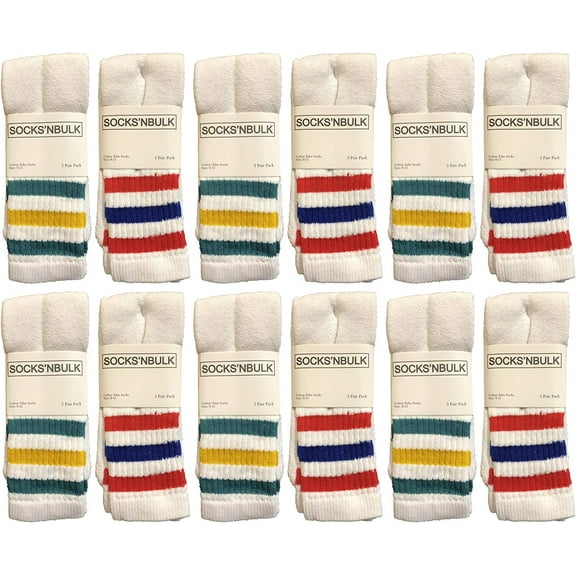 SOCKS'NBULK Men's & Women's Wholesale Bulk Cotton Tube Socks, Referee Style, by SOCKS'NBULK