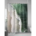 thumbnail image 5 of Dark Green Shower Curtain, Ocean Wave Beach Scenery Modern Art Waterproof Shower Curtain Set with 12 Hooks Lightweight Washable Fabric Shower Curtains for Bathroom 48x72 Inches, 5 of 6