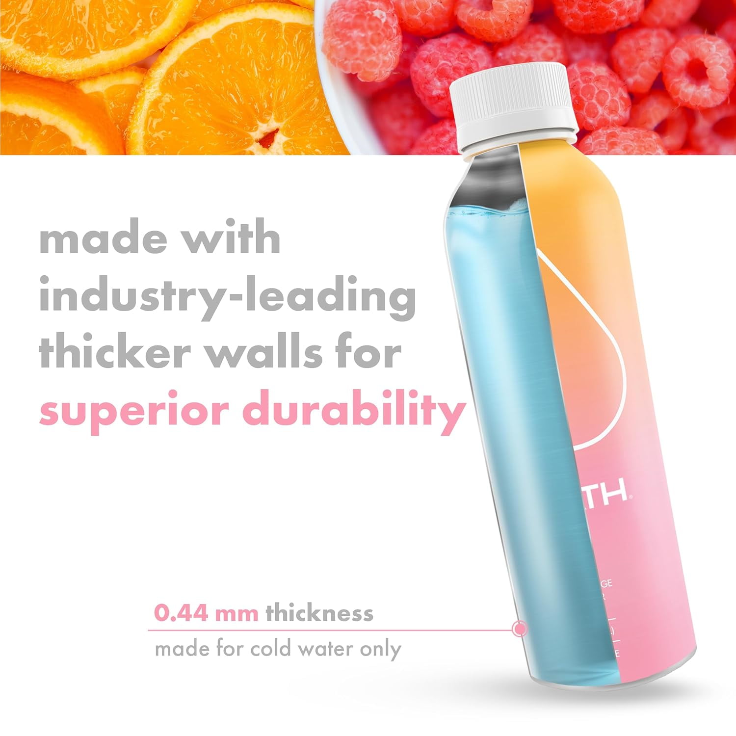 PATH Water Ultra-Purified Sparkling Raspberry Orange Flavored Water, 20 fl oz, 12 pack Aluminum Bottles