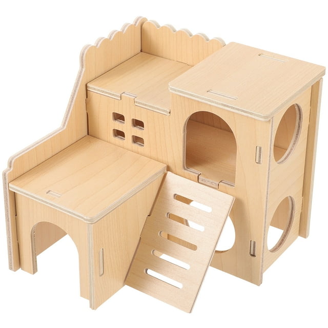 SHISUYAN Multifunctional Hamster House Hamster Castle Double-layer Rat Room Small Pet Hut Cage Decor