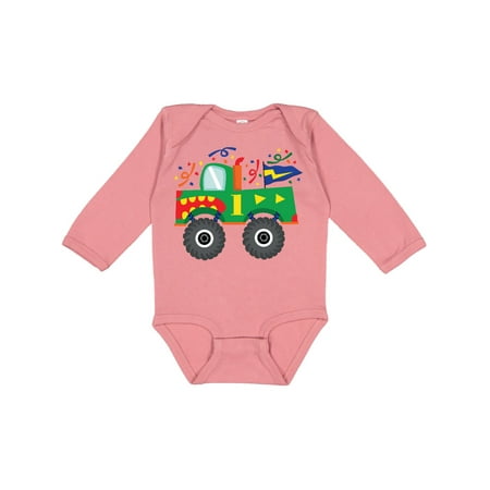 

Inktastic 1st Birthday Monster Truck Gift Baby Boy Long Sleeve Bodysuit