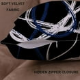 thumbnail image 2 of Set of 2 Dark Blue Geometric Square Pillow Covers Decorative Throw Pillows Cases Soft Velvet Two Sides Abstract Cushion Covers for Bedroom Sofa Living Room 18X18 Inches, 2 of 6