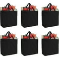 thumbnail image 7 of Reusable Heavy Duty 100% Cotton Canvas Grocery Bags | With Strong Handles Holds up to 50lbs | Eco Friendly | Large Size 14x14x7.5" - Black, 7 of 7