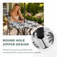 thumbnail image 4 of Round Outdoor Tablecloth with Umbrella Hole and Zipper, Tropical Palm Trees Tablecloth with Elastic Waterproof, Summer Coastal Black Vintage Patio Table Covers for 36" - 44" Picnic Pool Tables, 4 of 9