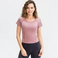 thumbnail image 1 of Camiseta deportiva para mujer, cuello redondo, manga corta, elástica, transpirable, que absorbe los Abanopi Camiseta deportiva para mujer, 1 of 7