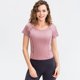 thumbnail image 5 of Camiseta deportiva para mujer Cuello redondo Manga corta Elástica Transpirable Absorbe la humedad, 5 of 8
