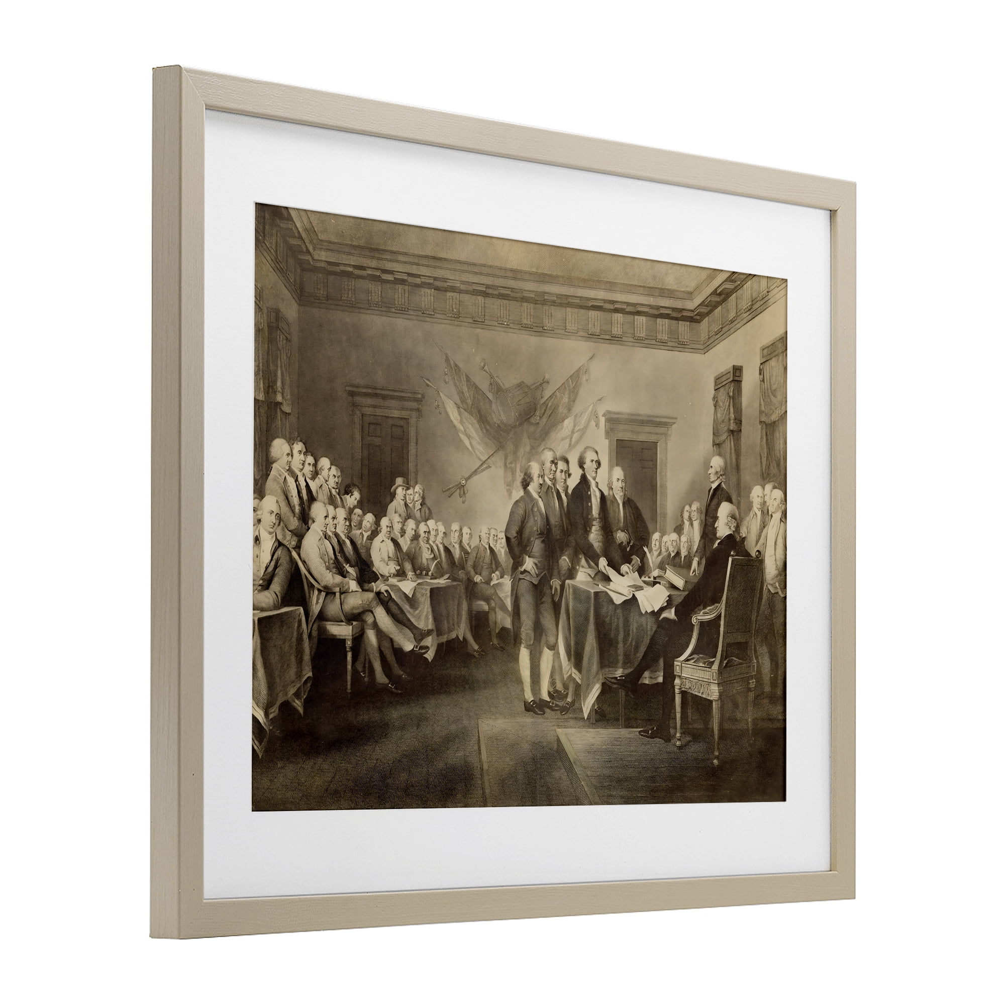 Stupell Industries Historical Signing Of Declaration Birch Framed Print Under Glass, design by Arlington Prints