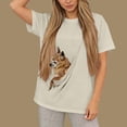 thumbnail image 4 of Womens Short Sleeve Pet Carrier Casual T-Shirts Summer Loose Fit Solid Color Tops, Large Dog Cat Pouch Kangaroo Pocket for Walking & Travel Outfits, 4 of 5