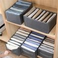 thumbnail image 6 of 3 Pack Wardrobe Clothes Organizer 7 Grids Closet Organizers Storage for Clothes Foldable Washable Drawer Dividers for Clothes Drawer Organizer Clothes Jeans Organizer for Closet Storage, Gray, 6 of 9