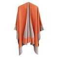 thumbnail image 1 of Women's Cloak Shawl Soft Warm Windproof Wrap Stylish Color Blocking Design for Autumn Spring Winter, 1 of 2