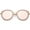 Pink Gold / Pink Mirror, variant on Modern Cat Eye Sunglasses Metal Trim Round Colored Mirror Flat Lens 53mm (Black Gold / Blue Mirror )