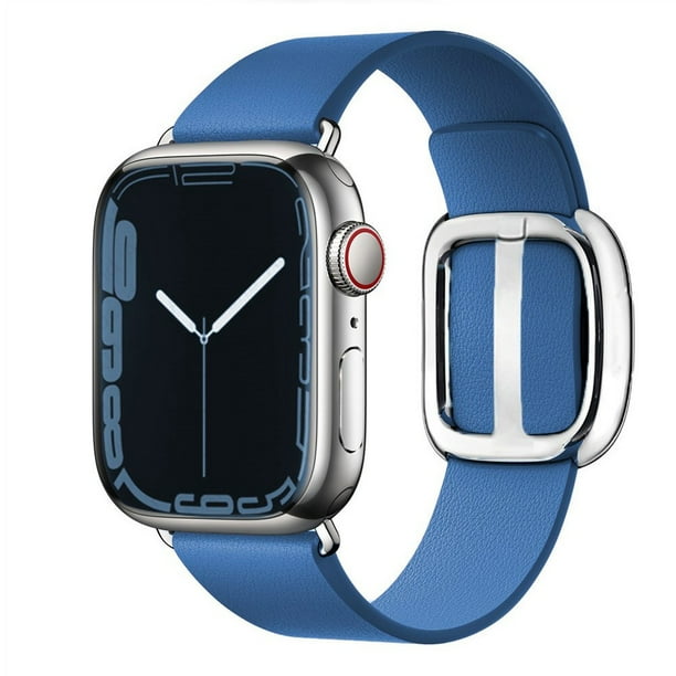 Leixiuer Modern Buckle Genuine Leather Strap For Apple Watch Band 44mm 40m 42mm 38mm Correa Leather Bracelet Iwatch Series 5 4 3 6 Se Strap 1 Silver