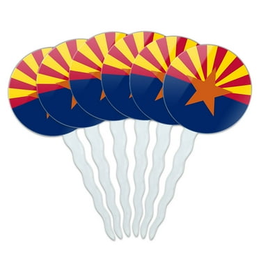 Arizona State Flag Cupcake Picks Toppers - Set of 6