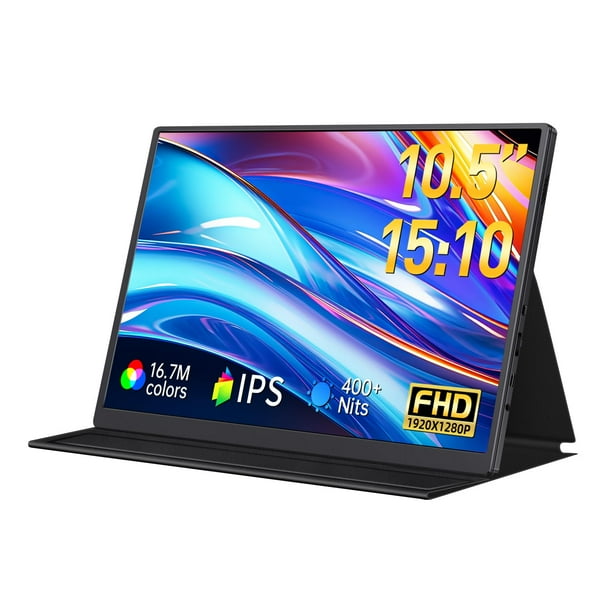 Monitor portátil DAMRAPT 10,5 pulgadas 1920x1280 FHD 400 cd/m²