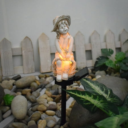 

New Solar Modern Garden Lights for Girls Ground Insert Garden Outdoor Decorations Creative Resin Lights