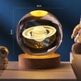 thumbnail image 3 of 3D Planets Crystal Ball Engraved Miniature Model Night Light Home Office Decor, 3 of 7
