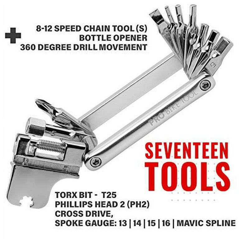 PRO BIKE TOOL 17 in 1 Bike Multitool Compact & Lightweight with