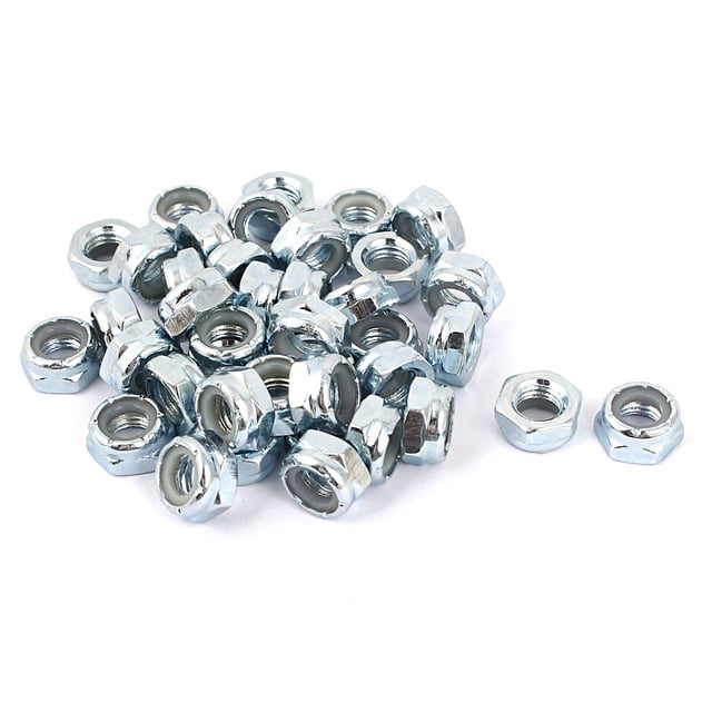 Tuerca de bloqueo hexagonal con inserto de nylon autolock de 5/16"-24, 40 piezas, recubierta de zinc