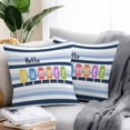 thumbnail image 5 of Outdoor Waterproof Pillow Covers Pack of 2, Hello Summer Colorful Ice Cream Watercolor Stripes Decorative Throw Pillowcases Cushion Covers for Garden Patio Tent Sofa Couch, 18x18 inch, 5 of 8