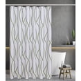 thumbnail image 2 of Extra Long Textured Fabric Shower Curtain 72 Inches Width by 84 Inches Length, Sage Printed Dancing Bathroom Curtains Machine Washable, 2 of 5
