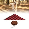 thumbnail image 4 of Pet Cowboy Costume Set, Multipurpose Polyester Material Cat Cowboy Hat Triangular Scarf  for Birthday Parties for Cosplay Parties Brown+Red Grid,Brown+Green Grid,Black+Red, 4 of 7