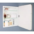 thumbnail image 4 of 16x20 Austin Farmhouse Metal Framed Rounded Rectangle Recessed Bathroom Medicine Cabinet, Beveled Mirror, 14x18 in-Wall Opening, Powder-coated Steel, Adjustable Glass Shelves, Magnet Close, Chrome, 4 of 5