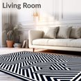 thumbnail image 2 of ODIKA 6' x 9' Machine Washable Non-Slip Area Rug, Geometric Maze High Traffic Rug, Black, 549658, 2 of 7