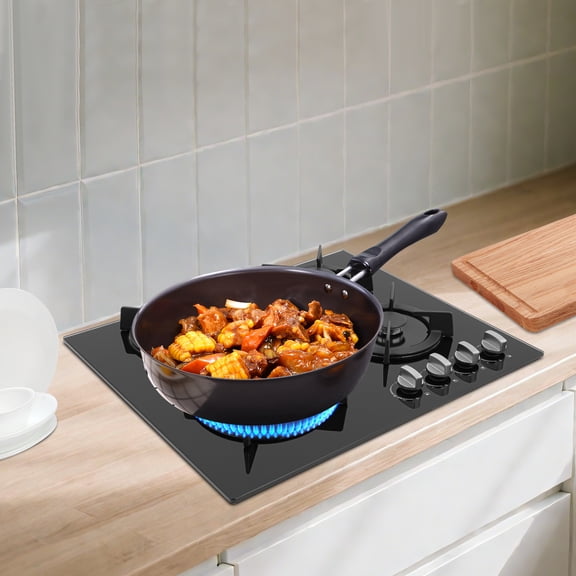 Gas Cooktop Stove Top 4 Burners NG/LPG Built-in Kitchen Gas Stove Tempered Glass