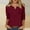 Wine, variant on Summer Shirts 3/4 Sleeve Tops for Women Fashion Casual Summer Blouses Solid Color 3/4 Sleeved V-Neck Top