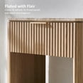 thumbnail image 5 of Hvoonc 24"H Fluted Wood Nightstand with Drawer, Small Oak Bedside Table with Faux Marble Top for Bedroom Living Room, 5 of 6