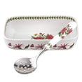 thumbnail image 1 of Portmeirion Botanic Garden Cranberry Dish & Slotted Spoon, White, 1 of 1