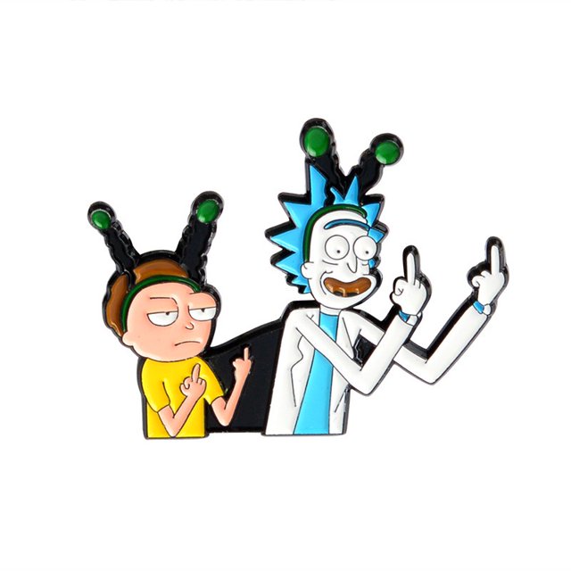 divertido regalo de dibujos animados pin rick and morty rick sanchez porcelana motivo pepino insignia