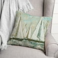 thumbnail image 3 of Creative Products Green Painterly Sailboats 18x18 Indoor / Outdoor Pillow, 3 of 3