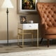 thumbnail image 3 of Mirror Nightstand with Drawer Glam Side Table  End Table Gold Metal Legs Storage Small Table for Living Room Bedroom, 3 of 7