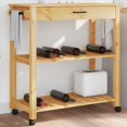 thumbnail image 1 of vidaXL Kitchen Trolley MONZA 84x40x90 cm Solid Wood Pine, 1 of 5