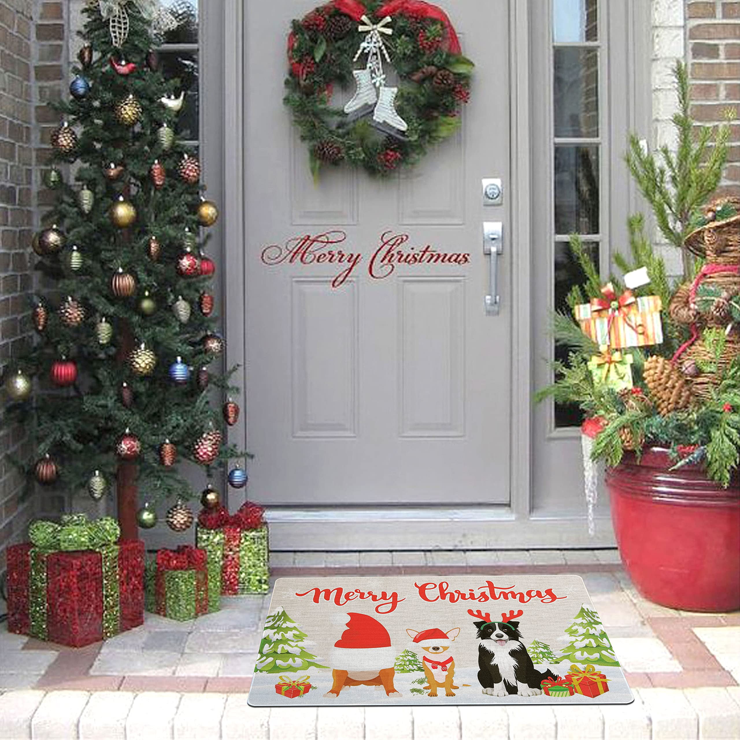 Funny Christmas doormat, Holiday door mat, Holiday Decor for porch, Dog  Doormat, Winter Doormat Large, Funny dog Doormat Outdoor, Door D�cor